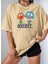 Aya Tırmanan Astronot Baskılı Oversize Basic O Yaka Unisex T-Shirt 1