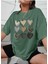 Malkoçbey Kalp Baskılı Oversize Unisex Basic T-Shirt 1