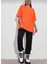 Dikey Baskılı O Yaka Oversize Unisex Basic T-Shirt 2