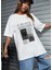 Dikey Baskılı O Yaka Oversize Unisex Basic T-Shirt 1