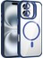 iPhone 16 Plus Kılıf Standlı ve Kamera Lens Hediyeli M-Safe Şarj Özellikli Sah Etro Kapak - Laciver 1