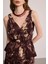 Batik Desenli Bohem Bluz - Kahverengi 3