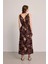 Batik Desenli Bohem Bluz - Kahverengi 4