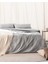 Adrien Çift Kişilik %100 Pamuklu Çizgili Kapaklı Nevresim Takımı - Gri 2