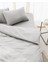 Adrien Çift Kişilik %100 Pamuklu Çizgili Kapaklı Nevresim Takımı - Gri 4