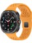Galaxy Watch Ultra 47MM Kflg KRD-119 Delikli Tasarım Silikon Kordon-Sarı 1