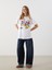 Yeni Sezon Bisiklet Yaka Mickey Mouse Baskili Kadin Tisort - S5LT81Z8 2