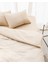 Adrien Çift Kişilik %100 Pamuklu Çizgili Kapaklı Nevresim Takımı - Bej 2