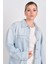 Kadın Onlemmıe Çift Cepli Uzun Kollu %100 Pamuk Jean Gömlek 15344174 Açık Mavi 3