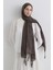 Brıce Antrasit Uzun Saçak Püsküllü Pamuklu Şal 5