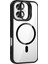 iPhone 16 Kılıf Standlı ve Kamera Lens Hediyeli M-Safe Şarj Özellikli Frm Etro Kapak - Derin Mor 3
