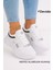 Kadın Beyaz Spor Ayakkabı 5 Cm Yüksek Air Taban Günlük Sneaker X110 1