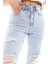 Lazerli Kadın Mom Jean Pantolon 1037-780C Buz Mavisi 3