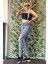 Lazer Kesim Mom Jean Kadın Pantolon 1037-046 Gri 3