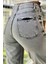 Önden Yırtmaçlı Kadın Mom Jean Pantolon 4074-830 Gri 3