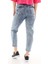 Kar Yıkama Bilek Boy Kadın Mom Jean Pantolon 4063-812 Mavi 5