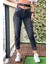 Çift Kemer Lazer Detaylı Mom Jean Kadın Pantolon 4610-096 Siyah 2