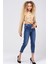 Paça Püsküllü Mom Jean Kadın Pantolon 4037-189 Mavi 2