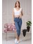 Paçadan Yırtmaçlı Mom Jean Kadın Pantolon 4085-887 Mavi 1