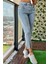 Önden Yırtmaçlı Kadın Mom Jean Pantolon 4074-830 Açık Mavi 1