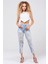 Lazer Kesim Mom Jean Kadın Pantolon 1037-173 Buz Mavisi 1