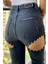 Taş Detaylı Kadın Mom Jean Pantolon 4057-896 Siyah 5