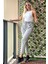 Belden Lastikli Kadın Mom Jean Pantolon 1149-853 Gri 2