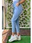 Yan Çep Kemerli Kadın Skinny Jean Pantolon 4188 Buz Mavisi 4