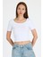 Beyaz Kare Yaka Örme Body 9202M 2