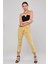 Lazer Kesim Boy Fit Kadın Jean Pantolon 1037-864 Sarı 1
