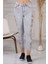 Yırtmaç Detaylı Kadın Skinny Jean Pantolon 4097-873 Gri 4