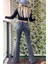 Önden Yırtmaçlı Ispanyol Paça Kadın Jean Pantolon 40150-150 Gri 4