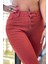 Düğmeli Skinny Jean Kadın Pantolon 1031-124 Kiremit 3