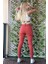 Düğmeli Skinny Jean Kadın Pantolon 1031-124 Kiremit 5