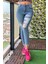 Lazer Kesim Skinny Kadın Jean Pantolon 1031-126 Mavi 2