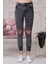 Lazer Kesim Kadın Skinny Jean Pantolon 4044-895 Siyah 4