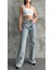 Taşlı Baggy Kadın Jean Pantolon 40313 Mavi 1