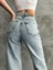 Taşlı Baggy Kadın Jean Pantolon 40313 Mavi 3