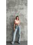Taşlı Baggy Kadın Jean Pantolon 40313 Mavi 5