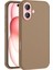 iPhone 16 Plus Kılıf Magsafe Şarj Özellikli Sıvı Teknolojili Silinebilir Sert Kflg Kivi Kapak-Bej Go 1