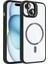 iPhone 15 Kılıf Standlı ve Kamera Lens Hediyeli M-Safe Şarj Özellikli Kflg Etro Kapak - Siyah 1