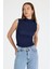 Laci Bürümcük Kumaş Dik Yaka Kolsuz Bluz 3458 2