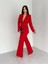 Kadın Ikili Kuşaklı Blazer Ceket Pantolon Takım 2