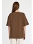 Kahve Ayı Baskılı Oversize Tişört 6559 5