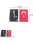 10 Adet Küçük Sticker Mustafa Kemal Atatürk Türk Bayrağı Istikbal Göklerdedir 3 Lü Etiket Seti (Ebat: 16,8 cm x 12 Cm) 2