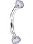 F136 Titanyum Kaş Piercing - Zirkon Taşlı 1