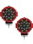 Off Road Sis Lambası Kırmızı 16 cm Yuvarlak 17 LED 2 Adet 1