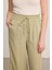 Beli Lastikli Tencel Pantolon - Yeşil 3