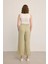 Beli Lastikli Tencel Pantolon - Yeşil 4