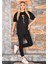 Gül Baskılı Oversize Kadın T-Shirt Bisiklet Yaka 5